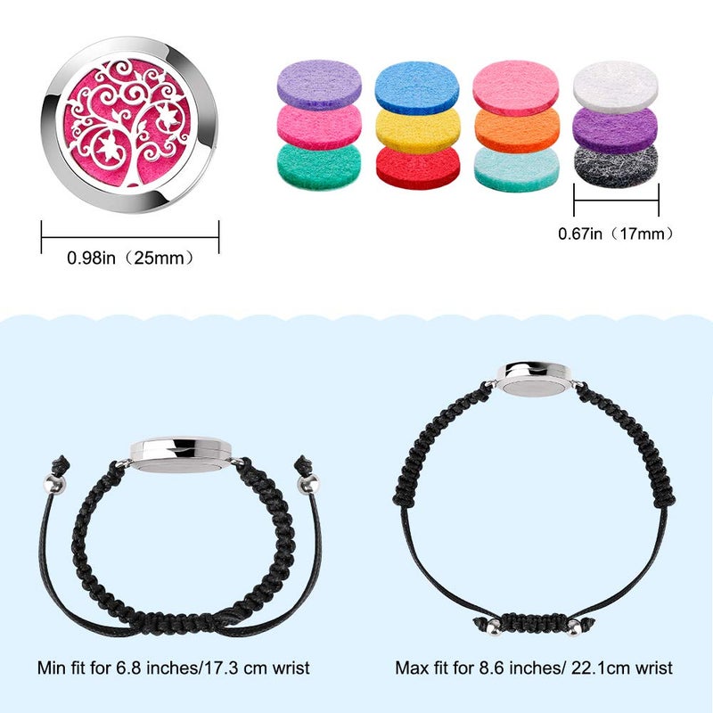 ttstar Essential Oil Diffuser Bracelet Set - Stainless Steel Aromatherapy Locket with Adjustable Band, Includes 12pcs Refill Pads Gift for Women - Image 4